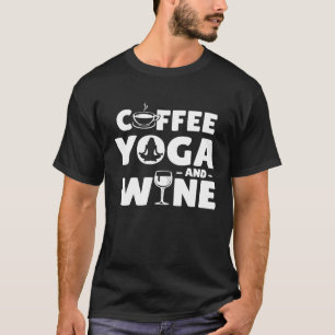 T-shirt Café Vin et Yoga Drôle