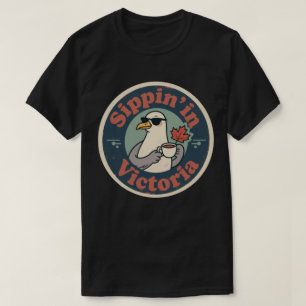 T-shirt Café Vintage Victoria BC & Mouette
