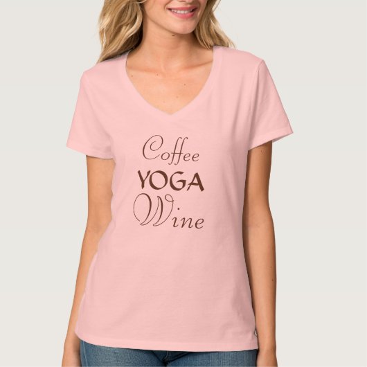 T-shirt café, yoga et vin (Devant)