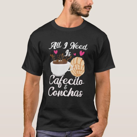 T-shirt Cafecito Cafe Conchas Cute Spanish Pun Café (Devant)