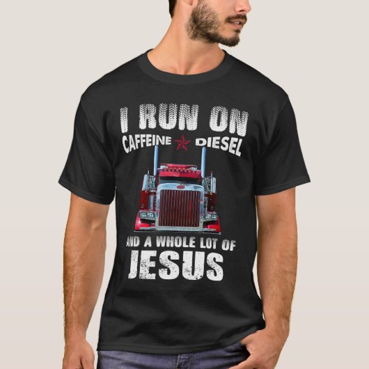 T-shirt Caféine Diesel Jésus Christian Trucker désorganisé (Devant)