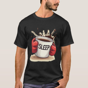 T-shirt Caféine Knockout Café de boxe drôle contre somme