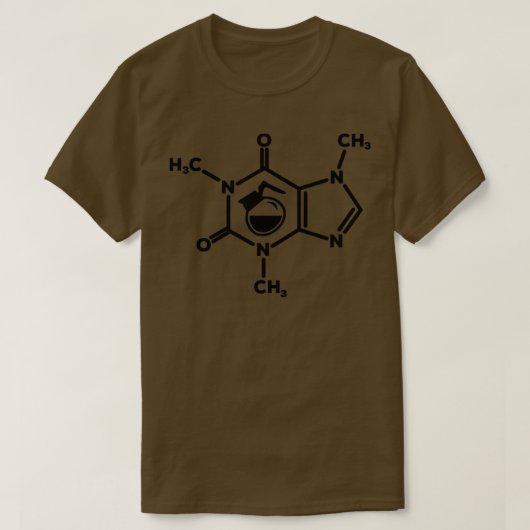 T-shirt Caféine Molecule Café Amateurs Formule Funny (Design devant)