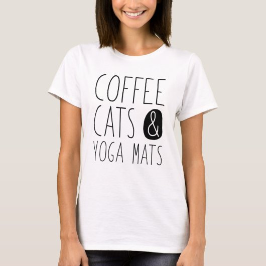 T-shirt Cafés Et Mats De Yoga (Devant)