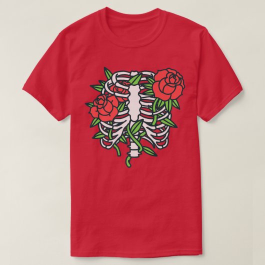 T-shirt Cage de côtes avec Roses rouges pour costume d'Hal (Design devant)