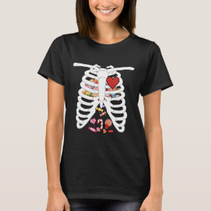 T-shirt Cage de côtes X-ray Candy drôle Costume d'Hallowee