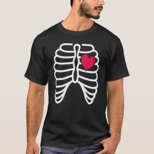 T-shirt Cage thoracique de squelette Cœur Radiographie Adu