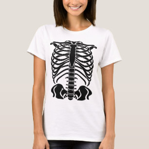 T-shirt Cage thoracique de squelette noir