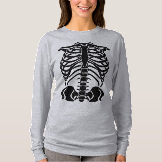 T-shirt Cage thoracique de squelette noir