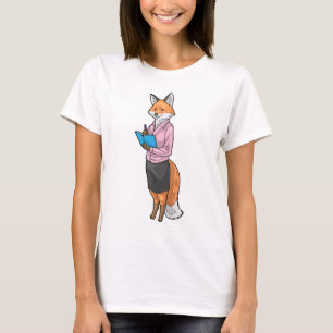 T-shirt Cahier de secrétariat renard de bureau