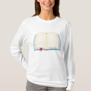 T-shirt Cahier ligné ouvert signet rouge