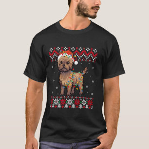 T-shirt Cairn Terrier Chien Santa Hat Hommes Enfants Vilai