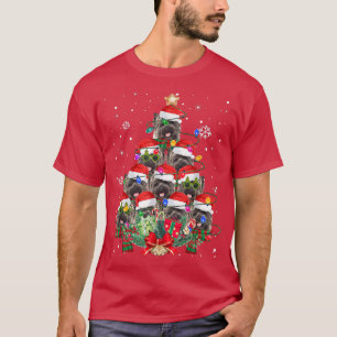 T-shirt Cairn Terrier Christmas Dog Tree Lights Pyjamas Fa