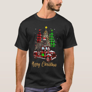 T-shirt Cairn Terrier équitation Camion Rouge Noël Joyeux