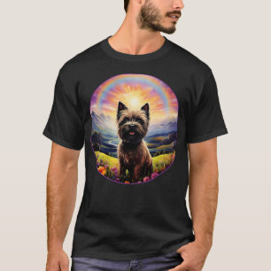 T-shirt Cairn Terrier Memorial Rainbow Bridge Chien coloré
