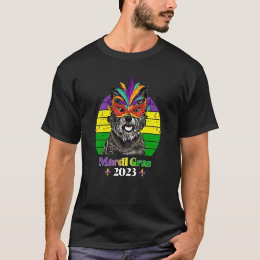 T-shirt Cairn Terrier Party Dog Mardi Gras 2023 (Devant)