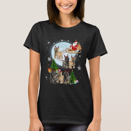 T-shirt Cairn Terrier Reindeer Christmas Cairn Terrier (Devant)