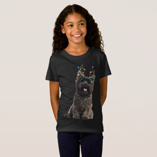 T-Shirt Cairn Terrier Reindeer Christmas Dog (Devant entier)