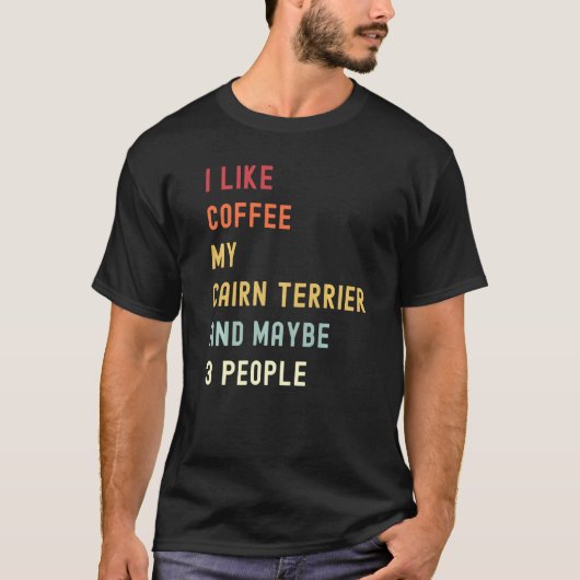 T-shirt Cairn Terrier Retro Chien Et Café (Devant)