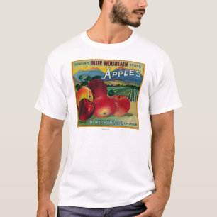 T-shirt Caisse bleue LabelCove d'Apple de montagne, OU