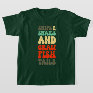 T-shirt Cajun Boys Fabriqué De Neiges Escargots Crawfish T