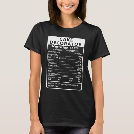 T-shirt CAKE DECORATOR Nutrition Facts Sarcastic (Devant)