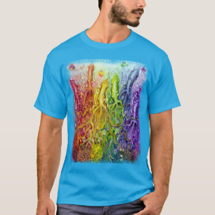 T-Shirt Calamars Arc-en-Ciel Entrelacés