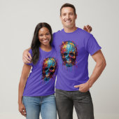 T-shirt calavera multicolor (Unisexe)