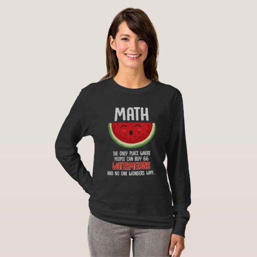 T-shirt Calcul des mathématiques de l'enseignant pastèque  (Devant entier)