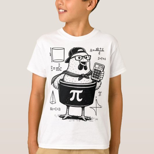T-shirt Calculatrice drôle de poulet tenant un pot Prof de (Devant)