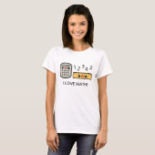 T-shirt Calculette Et Règle Mignonne J'Aime Les Maths (Devant entier)