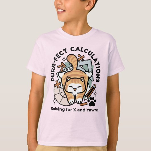 T-shirt Calculs Parfaits – Création de Chat de Maths Drôle (Devant)