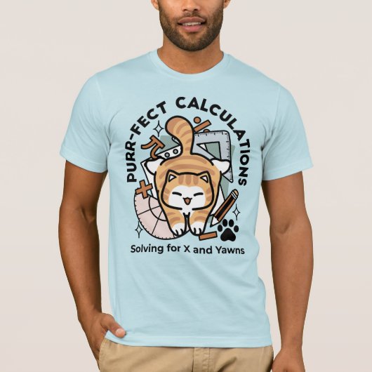 T-shirt Calculs Parfaits – Création de Chat de Maths Drôle (Devant)