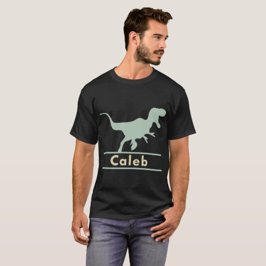 T-shirt Caleb Dinosaur T Rex Nom (Devant entier)