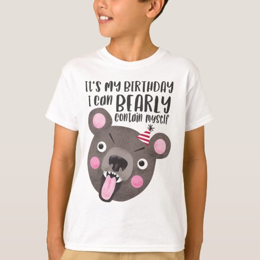 T-shirt Calembour drôle d'ours d'anniversaire (Devant)