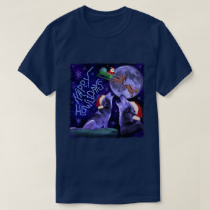 T-shirt Calembour heureux de loup de Howlidays de Noël