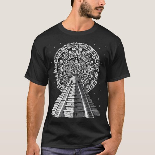 T-shirt Calendrier de la pyramide aztèque (Devant)