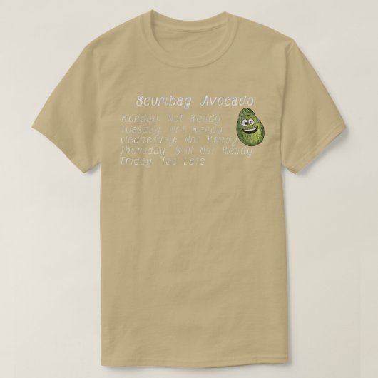 T-shirt Calendrier Scumbag Avocado (Design devant)