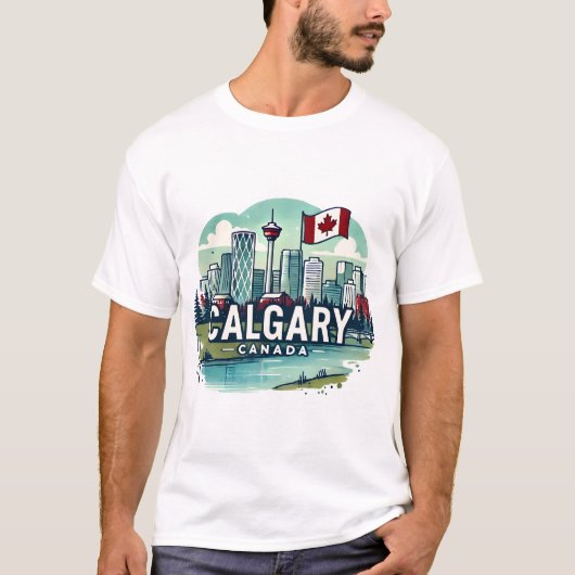 T-shirt Calgary Alberta Canada (Devant)