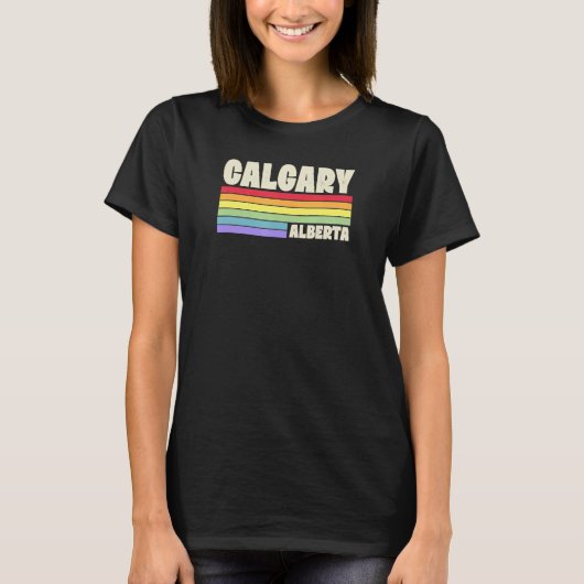 T-shirt Calgary Alberta Canada Rainbow Pride Merch Ret (Devant)