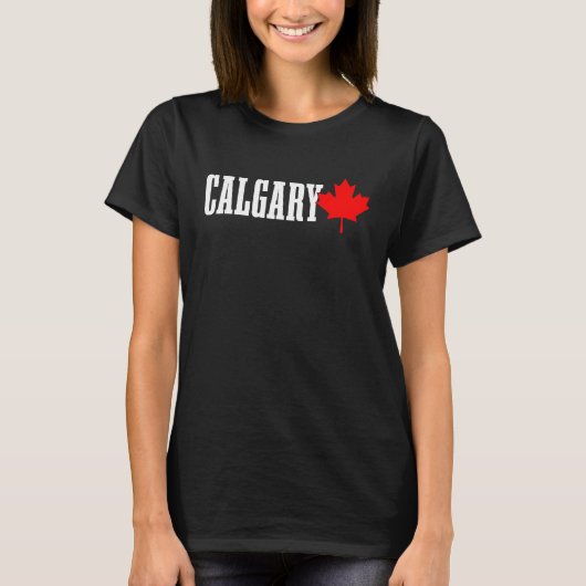 T-shirt Calgary Alberta Feuille d'érable Canada Drapeau ca (Devant)