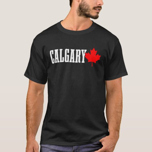 T-shirt Calgary Alberta Maple Leaf Canada Canadian Flag Pr (Devant)