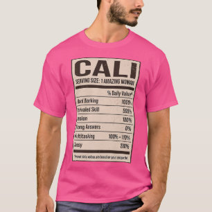 T-shirt Cali Nutrition Facts Nom Pseudo Alias Titre Fri