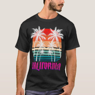 T-shirt Cali Summer Vacances Palm Trees CA Beach Retro Cal