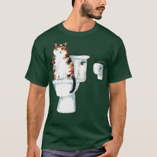 T-shirt Calico cat toilette Peinture