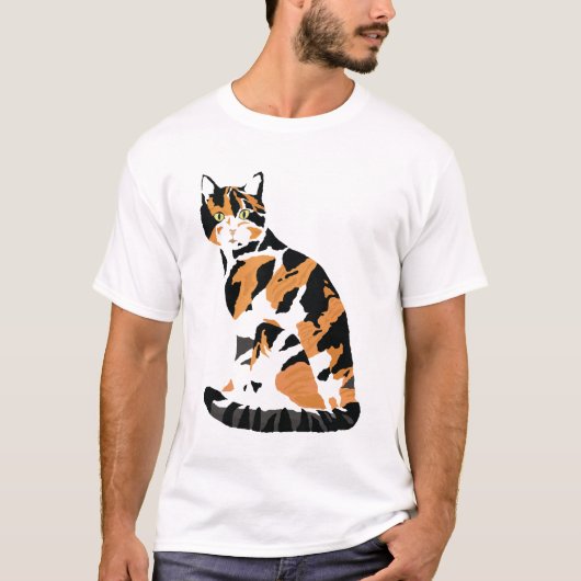 T-shirt Calico chat assis (Devant)