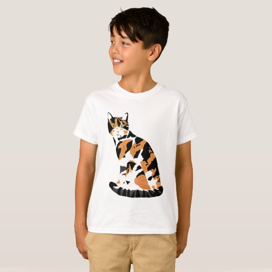 T-shirt Calico chat assis (Devant entier)