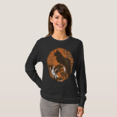T-shirt Calico Chat Et Chat Noir Grungy Art (Devant entier)
