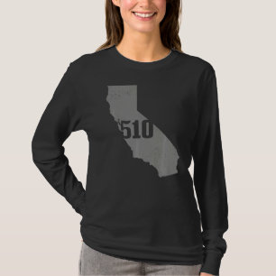 T-shirt California 510 Area Code Richmond Oakland State Ma