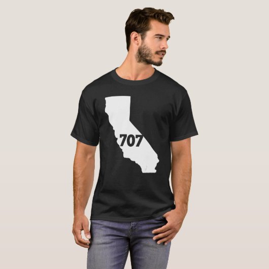 T-shirt California 707 Area Code (Devant entier)